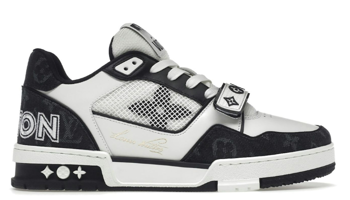 Louis Vuitton Trainer 'Velcro Strap Denim Monogram Black-White' (Women's)